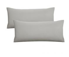 biberna 0077144 Feinjersey Bettwäsche Kopfkissenbezug (Baumwolle) 2x 40x80 cm, sturmgrau