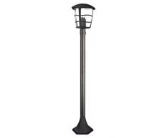 EGLO Außen-Stehlampe Aloria, 1 flammige Außenleuchte, Stehleuchte aus Aluguss und Glas, Farbe: Schwarz, Fassung: E27, IP44