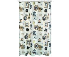 Spirella Textil Pose Black 180x200 cm Duschvorhang, Stoff, schwarz-Gold, 180 x 200 cm