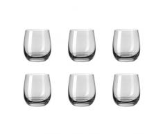 Leonardo Sora Becher klein Basalto, 6-er Set, 360 ml, hellgraues Kristall-Glas mit Colori-Hydroglasur, 018195