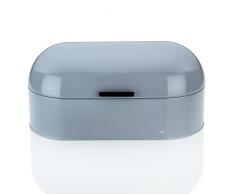 Kela 311167 Brotkasten, Glänzendes Metall, 44 x 21,5, Höhe: 22 cm, Frisco, hellgrau