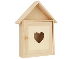 RAYHER 62405000 Holz Schlüsselkasten FSC Mix Credit, 17 x 5 x 21 cm, Herzenslust