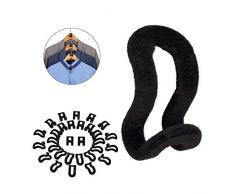 Relaxdays Bügelorganizer 30er Set, Samt Hakenorganizer Kleiderbügel, Antirutsch Kleiderbügelhaken, Kunststoff, schwarz