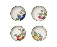 Villeroy & Boch French Garden Modern Fruits Schale 4er-Set, 24 cm, Premium Porzellan, Weiß/Bunt