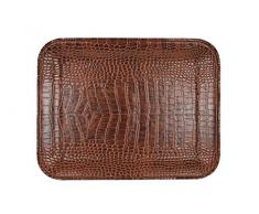 SIGNATURE HOME COLLECTION Tablett, Lederimitat, Braun