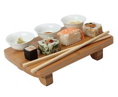 Dexam Bambus Sushi Serviert Kit, Inklusive Schalen, Tisch und Stäbchen