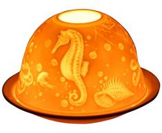 Light-Glow Aquatischer Kerzenhalter, Porzellan, weiß, 13 x 12 x 8 cm