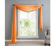 Querbehang Freihanddeko aus transparentem Voile, die ideale Ergänzung zu unseren Gardinen, 140x600, Orange, 560