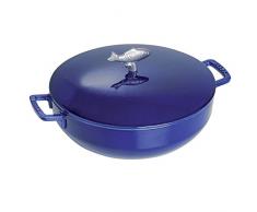 STAUB Fisch Cocotte 28 cm, Gusseisen, Induktionsgeeignet, Dunkelblau
