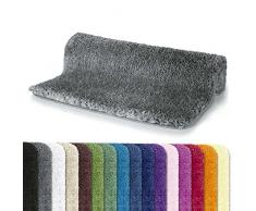 Spirella Badteppich Badematte Duschvorleger Mikrofaser Hochflor | flauschig | rutschhemmend | geeignet für FuÃbodenheizung | 70x120 cm | Grau