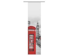 Home Fashion 87865-707 Schiebevorhang Digitaldruck Big Ben, Seidenoptik, 245 x 60 cm, rot