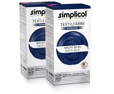 Simplicol Textilfarbe intensiv (18 Farben), Nacht-Blau 1808 2er Pack, Dunkelblau: Einfaches Färben in der Waschmaschine, All-in-1 Komplettpackung