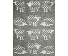 JOWOLLINA Wendedecke Wolldecke Plaid Kuscheldecke 100% Wolle 130x200 cm (Polka Dot)