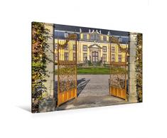 Calvendo Premium Textil-Leinwand 120 cm x 80 cm quer, Goldenes Tor | Wandbild, Bild auf Keilrahmen, Fertigbild auf echter Leinwand, Leinwanddruck: Herrenhäuser Gärten Hannover Orte Orte