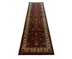 oKu-Tex Webteppich Teppichläufer Brücke Galerie Bidjar | Orientmuster, floral | Farbe: Rot | 80 x 240 cm