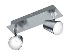 Trio Leuchten LED Deckenleuchte Narcos 873170207, Metall Nickel matt / Chrom, 2 x 4 Watt