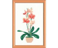 Riolis Gelbe Orchidee Kreuzstich-Set, Baumwolle, Mehrfarbig, 21 x 30 x 0.1 cm