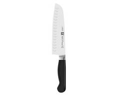 Zwilling 33608-181-0 Pure Santokumesser mit Kullen, rostfreier spezialstahl, Zwilling Sonderschmelze, Kunststoff, 180 mm, schwarz