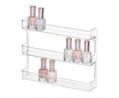 iDesign Clarity Nagellack-Wandregal, mit 3 Ablagen für Badezimmer, Schminkschrank, Schlafzimmer, transparent