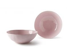 Fill Salbei Set 2 Stück Salatschüssel aus Steinzeug, Keramik, Puder, 23 x 23 x 8 cm