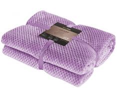 DecoKing 15308 Kuscheldecke 150x200 cm lila Decke Microfaser Wohndecke Tagesdecke Fleece weich sanft kuschelig skandinavischer Stil Henry