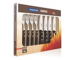 Tramontina 29899/263 Jumbo Steakbesteck, 8 teiliges Set, AISI 420, Edelstahl, Echtholzgriff