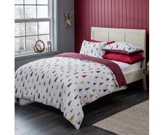 Sleepdown Weihnachts-Tress Bettwäsche-Set, Einzelbett, Polycotton, Weiß