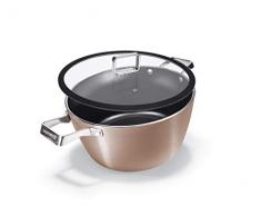 Moneta Rosegold Diamant Kasserolle 24 cm mit Deckel, Aluminium, Edelstahl