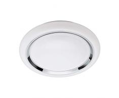 EGLO connect LED Deckenleuchte Capasso-C, Smart Home Deckenlampe, Wandlampe mit chromring, Material: Stahl, Kunststoff, Farbe: weiß, chrom Ø: 34 cm, dimmbar, weißtöne und Farben einstellbar