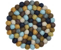 myfelt Filzkugel Topfuntersetzer - Otto - 20 cm, grau/braun