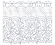 Plauener Spitze by Modespitze, Store Bistro Gardine Scheibengardine mit Stangendurchzug, hochwertige Stickerei, Höhe 36 cm, Breite 112 cm, Weiß