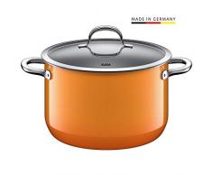 Silit Passion Orange Koch/- Fleischtopf, hoch, 24cm, Glasdeckel, 6,4l, Silargan Funktionskeramik, Topf Induktion, orange