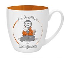 Gruss & Co 45492 Anti-Stress Tasse für die Kollegin, 45 cl, Geschenk, New Bone China, Orange, 9.5 cm