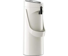 Emsa 515707 Ponza Pump-Isolierkanne, Thermosflasche, 1,9l Füllvolumen, Isolierbecher, Druckhebel, abnehmbare Tropfschale, weiß