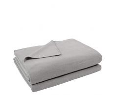 Soft-Fleece-Decke – Polarfleece-Decke mit Häkelstich – flauschige Kuscheldecke – 180x220 cm – 920 light grey mel. - von ’zoeppritz since 1828’