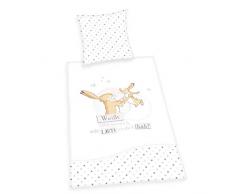 Bettwäsche- Set Weißt du eigentlich wie lieb ... ,Bettwäsche, Kopfkissenbezug ca. 70x90cm, Bettbezug ca. 140x200cm, 100% Baumwolle, Renforcè, mit leichtläufigem Reißverschluss