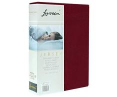 luxoon premium Jersey Spannbettlaken Spannbetttuch Gr. 180 x 200 cm - 200 x 200 cm - Bordeaux rot