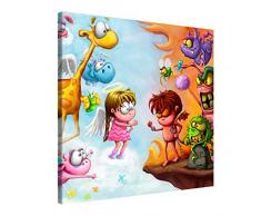 Picanova – Rock Paper Scissors 80x80cm – Premium Leinwanddruck – Kunstdruck Auf 2cm Holz-Keilrahmen Für Schlaf- Und Kinderzimmer – Kinder Kollektion Von TooshToosh