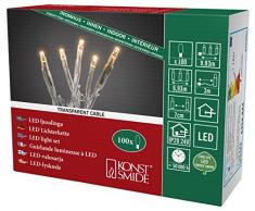 Konstsmide 6354-823 Micro LED Lichterkette / für Innen (IP20) / VDE geprüft / 24V Innentrafo / 100 bernsteinfarbene Dioden / transparentes Kabel