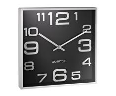 Alco 187-11 Wanduhr, ca. 28,3 x 28,3 x 4,1 cm, silber schwarz