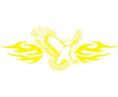 INDIGOS 4051095052944 Wandtattoo w611 Vögel - Adler 96 x 53 cm Wandaufkleber in 3 Größen, gelb