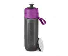 BRITA Wasserfilter-Flasche fill&go Active Lila – Robuste Sport Trinkflasche mit Wasserfilter für unterwegs aus BPA-freiem Kunststoff – Zusammendrückbar