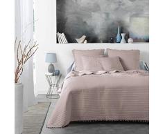 Douceur dIntérieur Dorinette Tagesdecke für Einzelbett, matt, Weiß, 180 x 220 cm, Nude, 240 x 260 cm