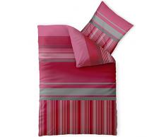 CelinaTex Harmony Bettwäsche 135 x 200 cm Mikrofaser Bettbezug Alice Streifen Rot Grau Weiß
