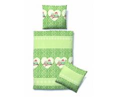 biberna 0003279 Biber Komfort Bettwäsche Garnitur mit Kopfkissenbezug (Baumwolle) 1x 155x220 cm + 1x 80x80 cm, türkis (capri)