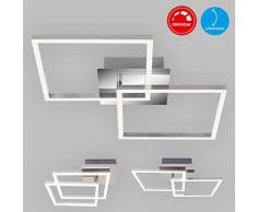 Briloner Leuchten LED Deckenleuchte drehbar, Deckenlampe dimmbar, 24 Watt, 1.800 Lumen, 3.000 Kelvin, chrom-silberfarbig, W, 620x368x73mm (LxBxH)