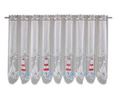 Anna Cortina Mare Gardine, Stoff, rot-blau, 50 x 150 cm