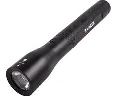 Varta 5 Watt LED High Optics F40 Taschenlampe (inkl. 3x Longlife Power D Batterien Flashlight Leuchte Arbeitsleuchte Taschenleuchte kratzfestes und spritzwassergeschütztes Gehäuse - stufenloser Fokus)