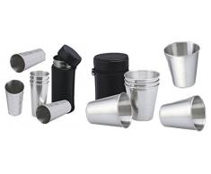 GMMH Original Edelstahl Becher 2 Set für Flachmann Trinkbecher Campingbecher 12 Stück Becher Tasse