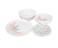 Dajar Tafelservice Hartglasgeschirr Tafelset Essservice Geschirr Diwali Cyrus 19 TLG. Geschenk glatt stapelbar modern Glas Spülmaschinen Mikrowellen geeignet weiß rot grau LUMINARC, 18